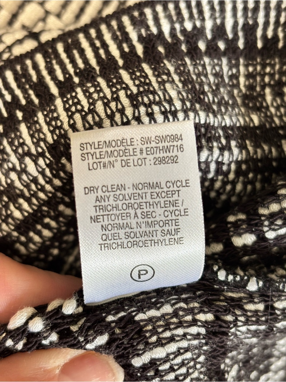 Helmut Lang dress black and white pattern linen blend size Small - Picture 7 of 7